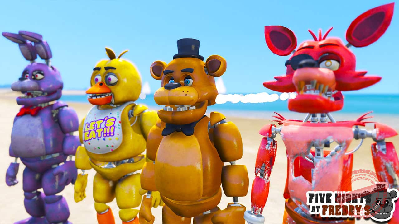 GTA 5 Mods - FNAF MOD w/ FREDDY, BONNIE, CHICA, MANGLE (GTA 5 PC