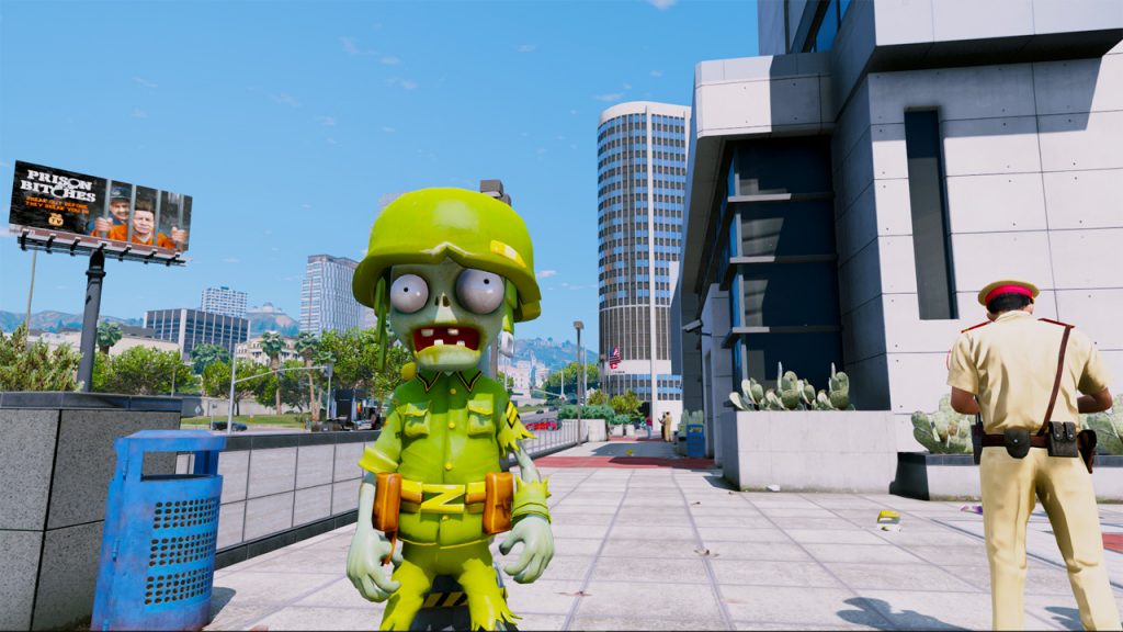 GTA 5 Mod Foot Soldier Plants vs Zombies - GTA 5 Mods Website