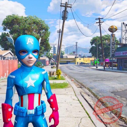 GTA 5 Mod Little Captain America