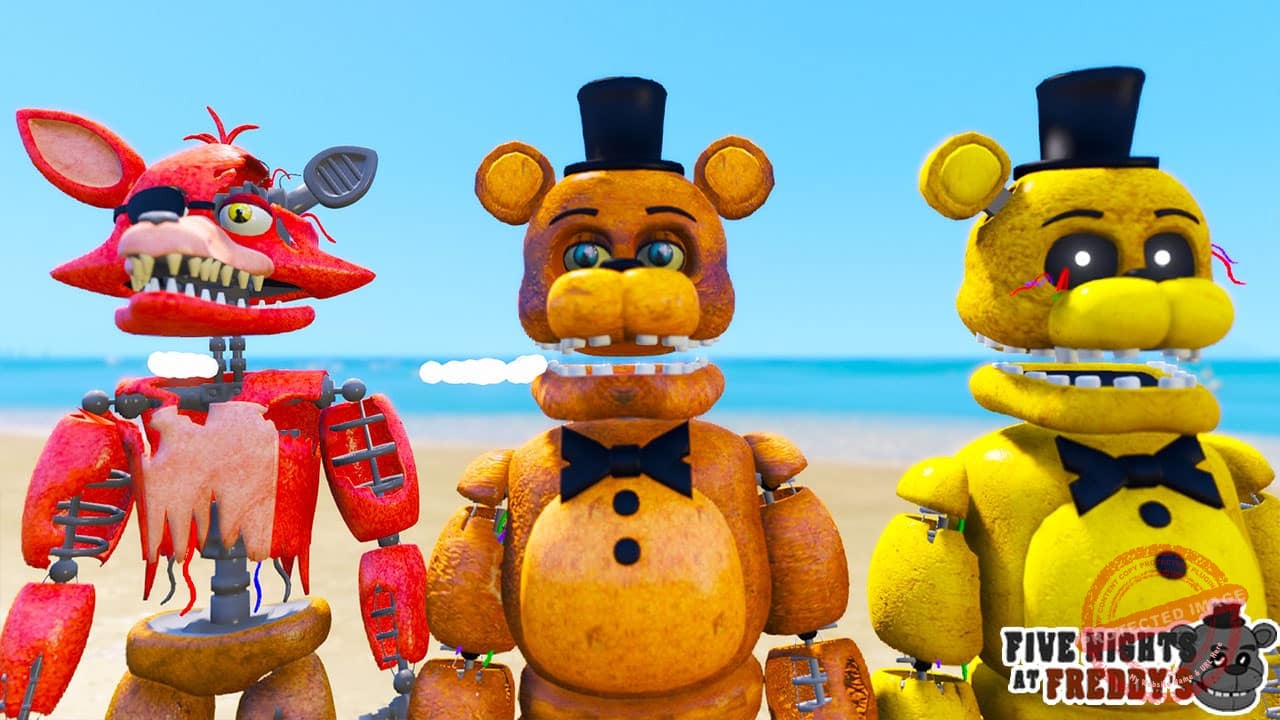 GTA 5 Mods FNAF Withered Animatronics FULL PACK