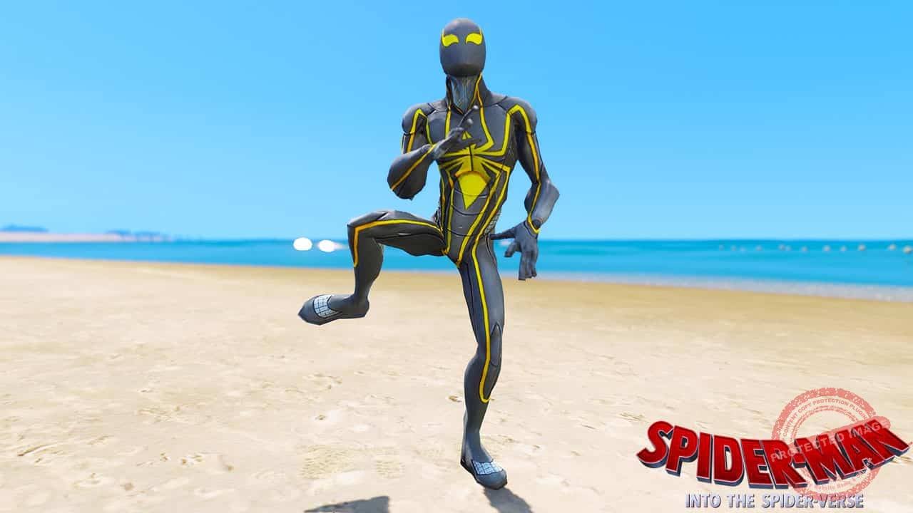 GTA 5 Mods Spiderman Armor MK2 in Spider-Man Into the Spider-Verse