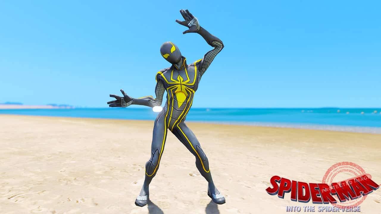 GTA 5 Mods Spiderman Armor MK2 in Spider-Man Into the Spider-Verse