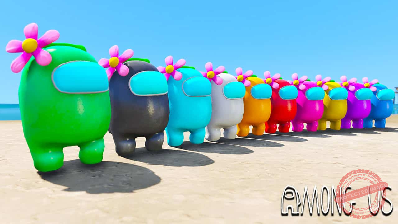 GTA 5 Mods Among Us Flower Hat Skin