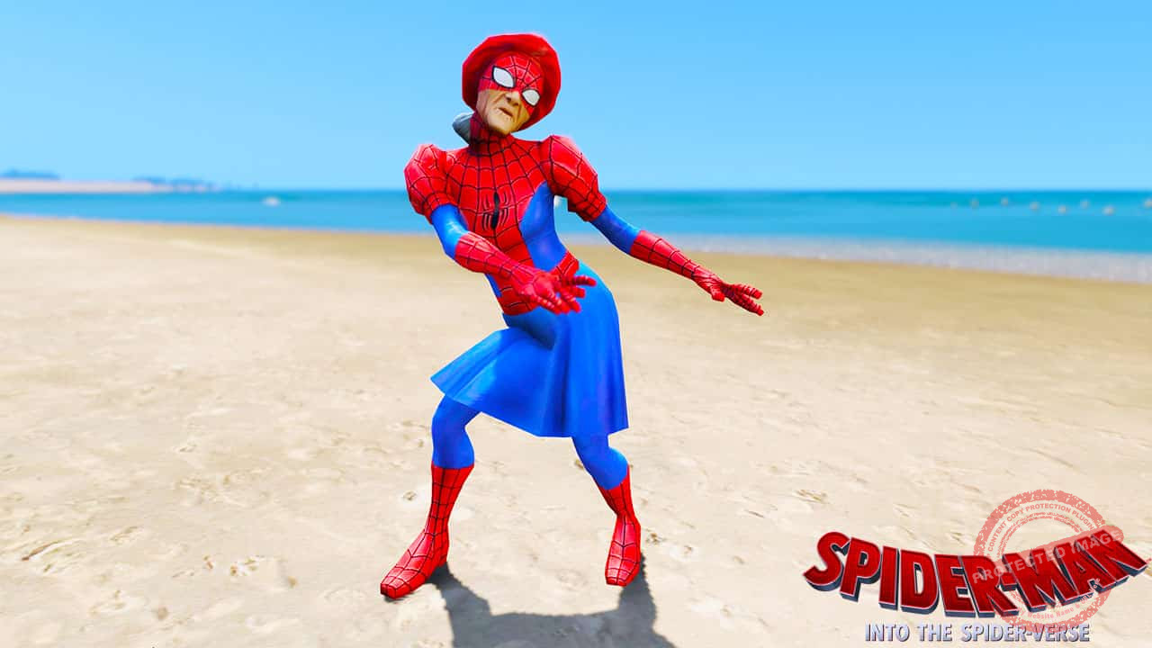 GTA 5 Mods Spiderman Granny in Spider-Man Into the Spider-Verse