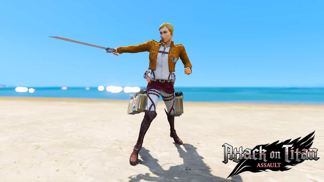 GTA 5 Mods Erwin Smith in Attack on Titan