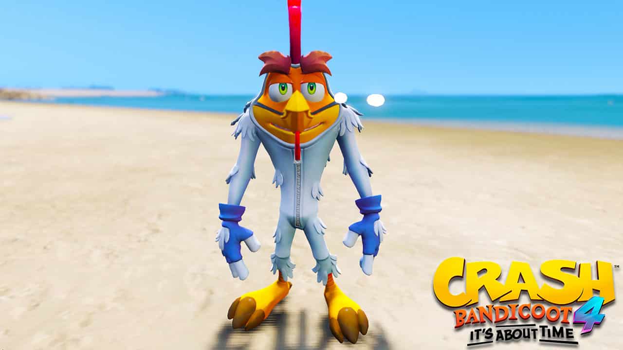 GTA 5 Mods Crash Chicken in Crash Bandicoot 4