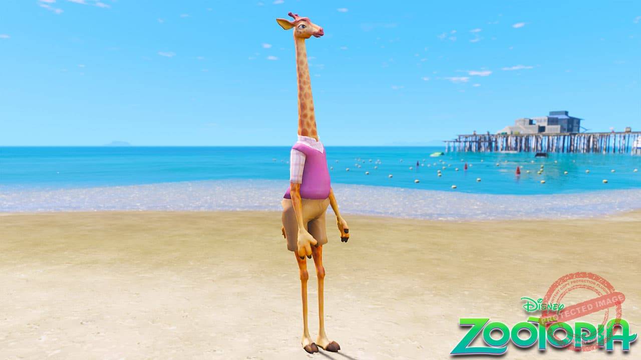 GTA 5 Mods Giraffe in Zootopia