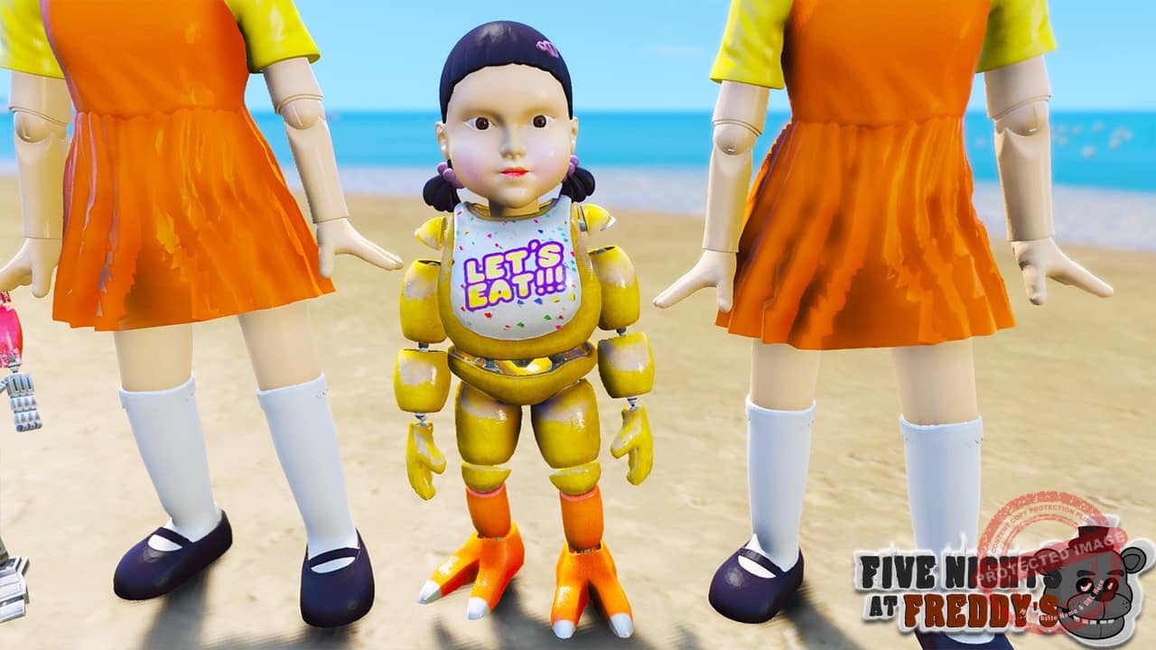 GTA 5 Mods FNAF Squid Game Doll Bundle
