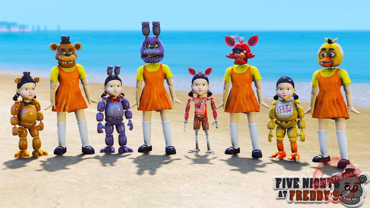 GTA 5 Mods FNAF Squid Game Doll Bundle