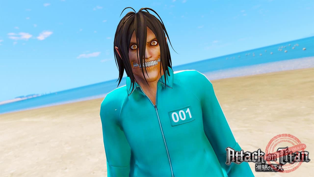 GTA 5 Mods Eren Yeager Titan Squid Game Cloth