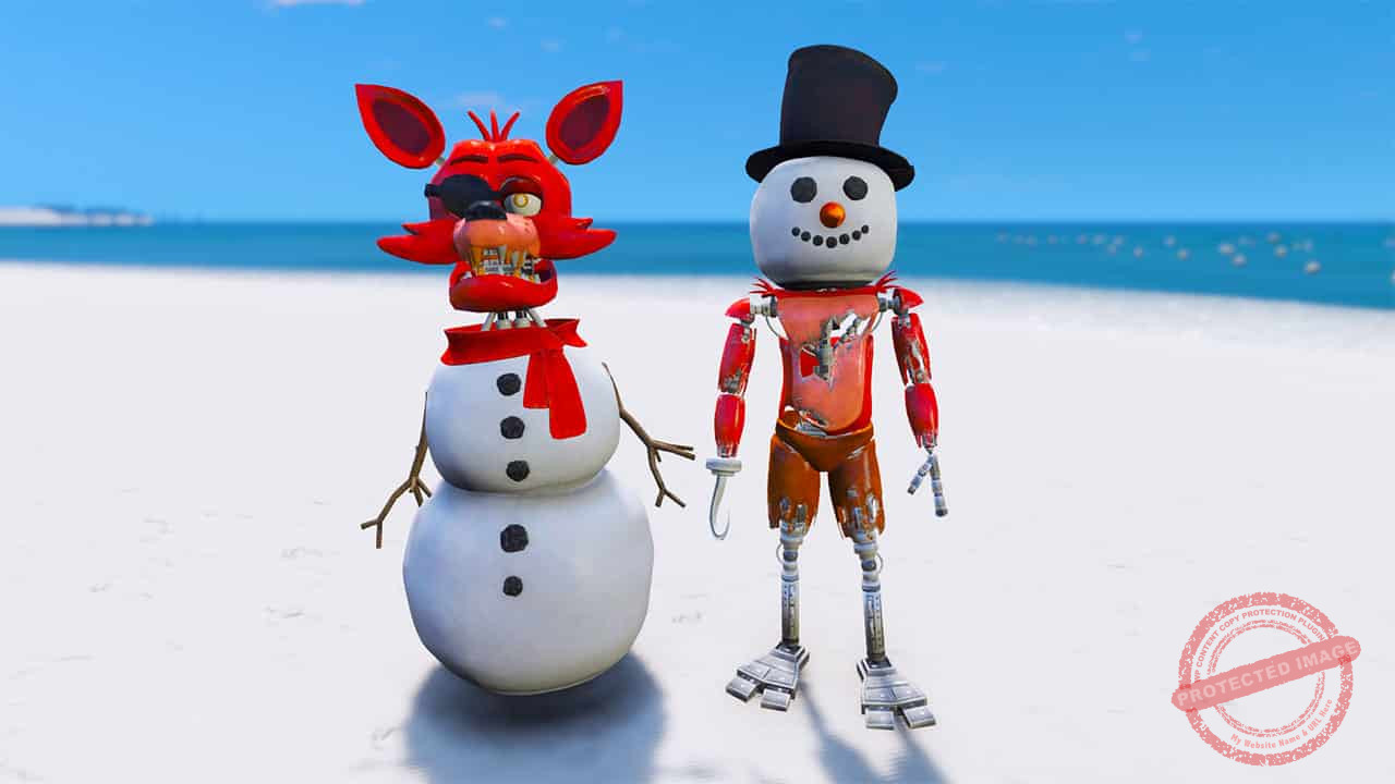 GTA 5 Mods FNAF Snowman Foxy