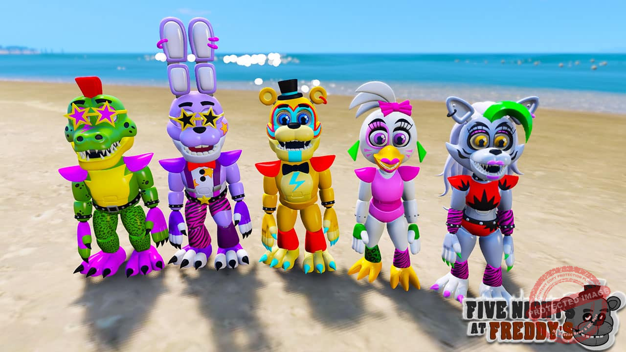 GTA 5 Mods FNAF Adventure Glamrocks Bundle