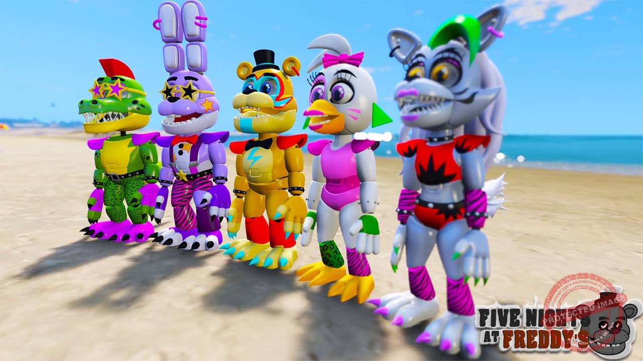 GTA 5 Mods FNAF Adventure Glamrocks Bundle