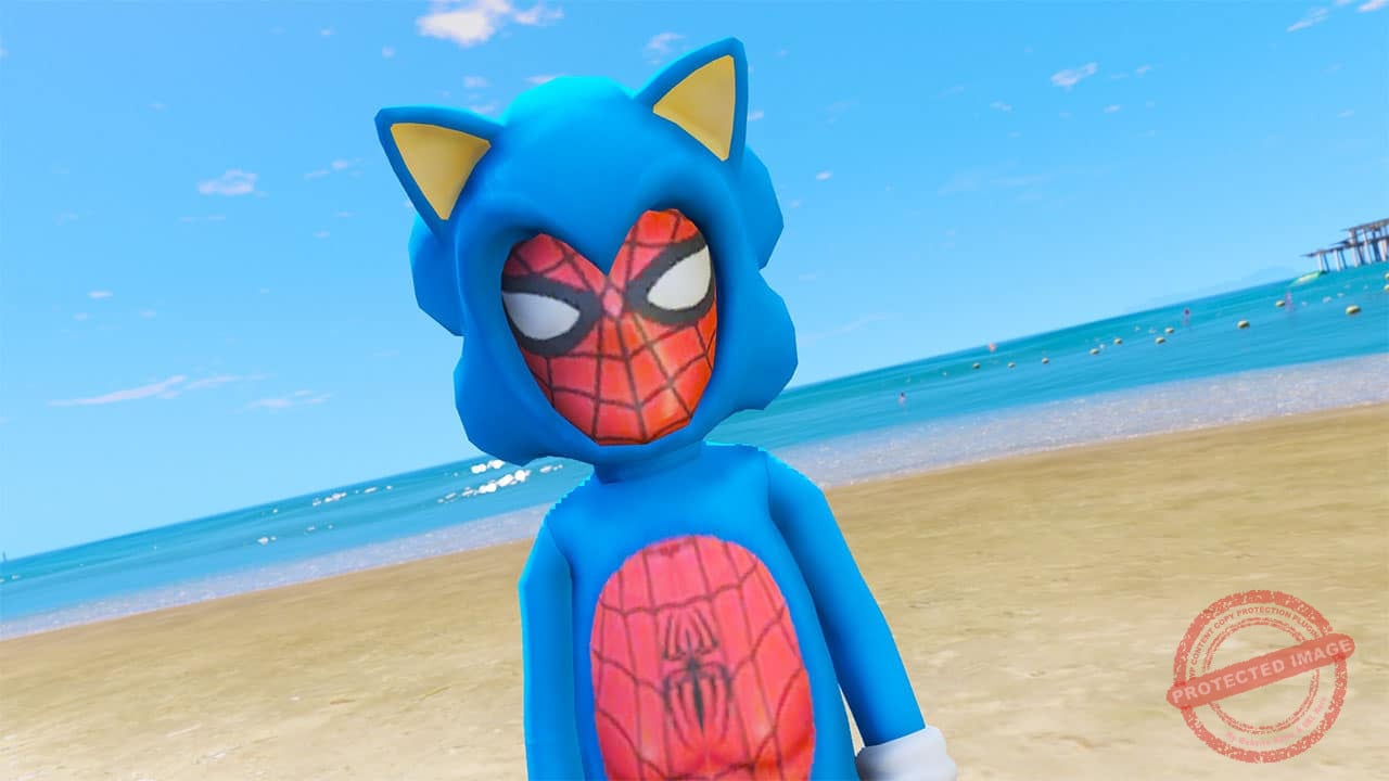 GTA 5 Mods Spiderman in Sonic Suit