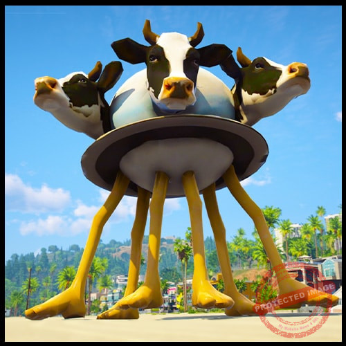 GTA 5 Mods Giant 3 Heads La Vaca Saturno Saturnita Monster Italian Brainrot